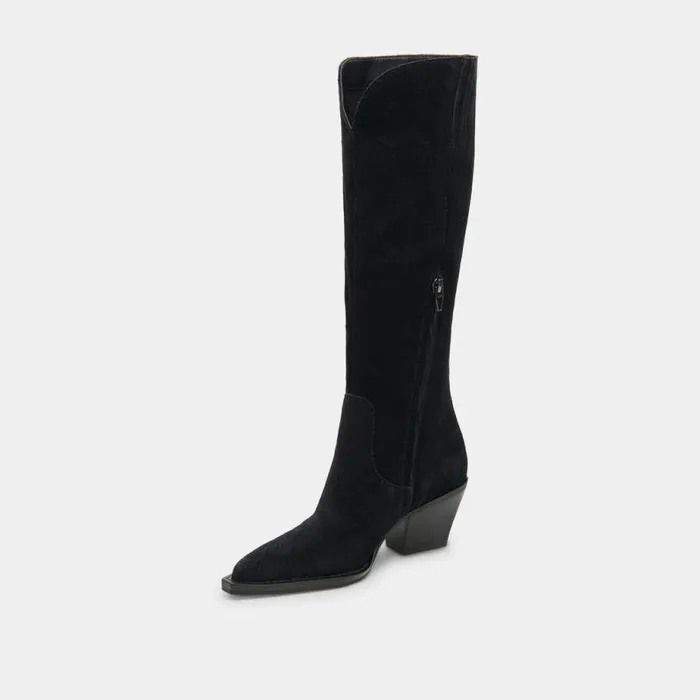 Boots and Booties Shop Dolce Vita Raj Wide Calf Boots Onyx Suede Women039s Onyx Suede Kneehigh Boots Onyx Suede