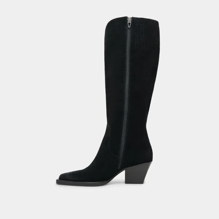 Boots and Booties Shop Dolce Vita Raj Wide Calf Boots Onyx Suede Women039s Onyx Suede Kneehigh Boots Onyx Suede