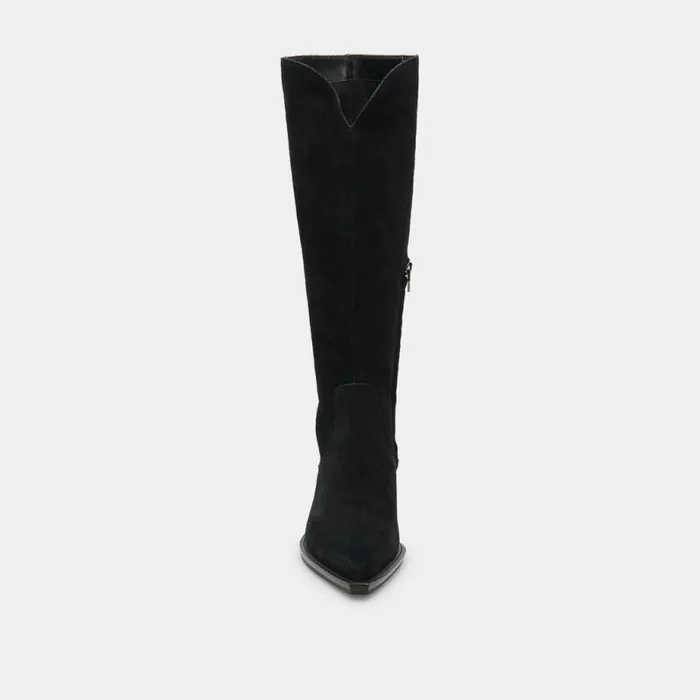 Boots and Booties Shop Dolce Vita Raj Wide Calf Boots Onyx Suede Women039s Onyx Suede Kneehigh Boots Onyx Suede