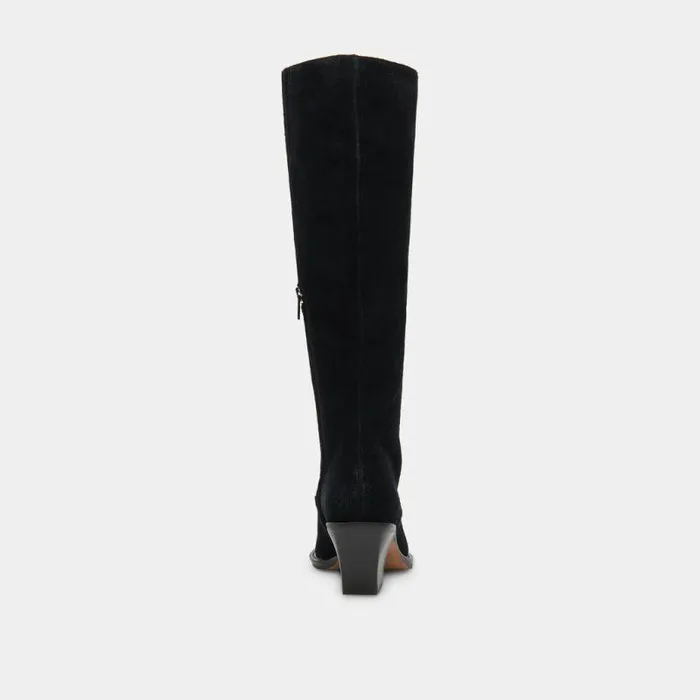 Boots and Booties Shop Dolce Vita Raj Wide Calf Boots Onyx Suede Women039s Onyx Suede Kneehigh Boots Onyx Suede