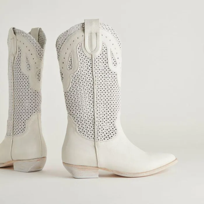 Boots and Booties Shop Dolce Vita Ranch Boots Ivory Leather Ivory Leather