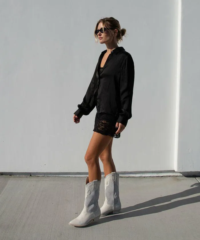 Boots and Booties Shop Dolce Vita Ranch Boots Ivory Leather Ivory Leather
