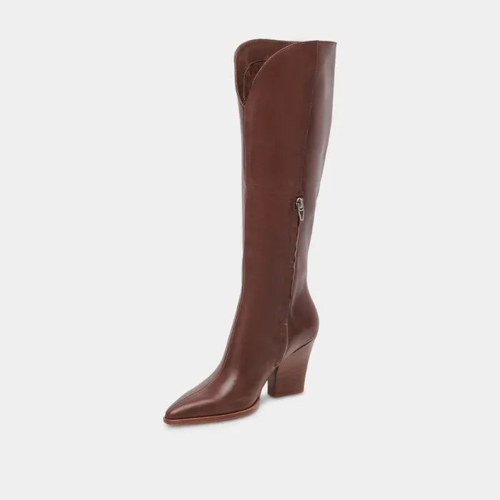 Boots and Booties Shop Dolce Vita Rocky Boots Chocolate Dritan Leather Chocolate Leather Kneehigh Boots Chocolate Leather