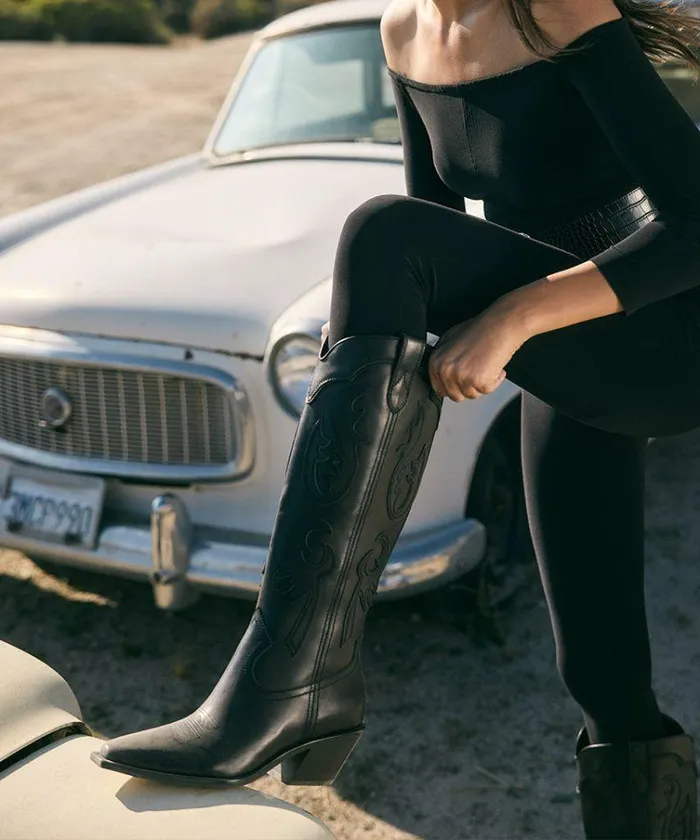 Boots and Booties Shop Dolce Vita Samsin Boots Black Leather Black Leather