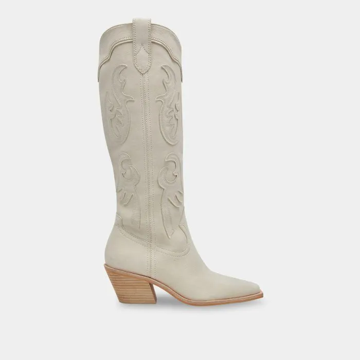 Boots and Booties Shop Dolce Vita Samsin Boots Ivory Nubuck Ivory Nubuck