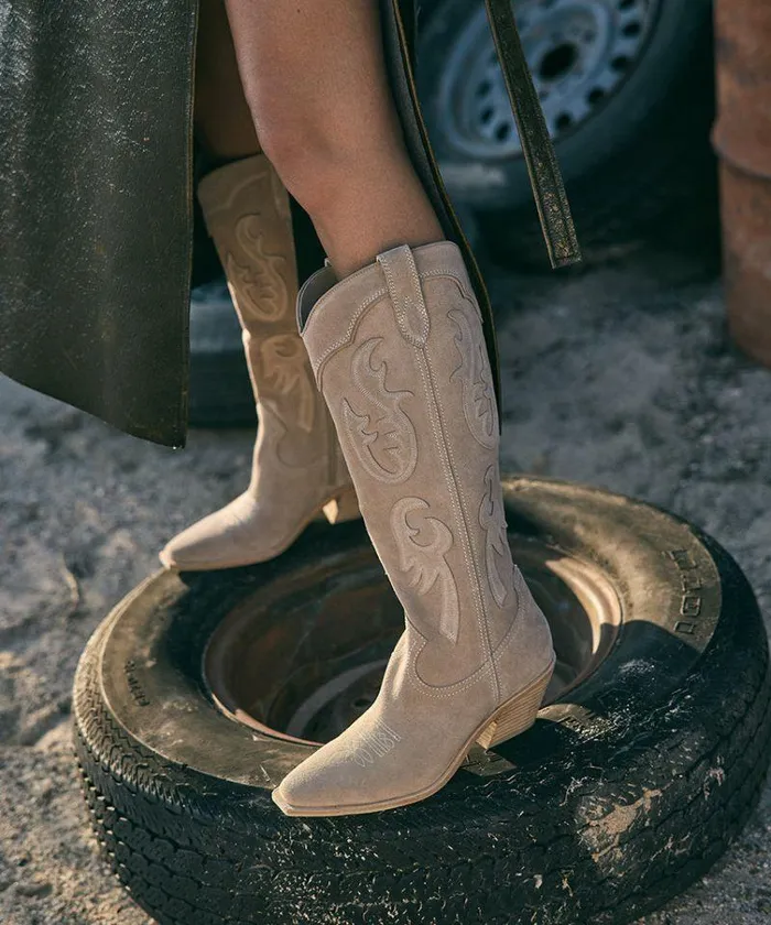 Boots and Booties Shop Dolce Vita Samsin Boots Taupe Suede Taupe Suede