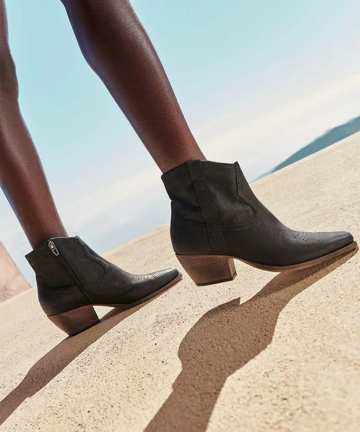 Boots and Booties Shop Dolce Vita Silma Booties Black Leather Black Leather