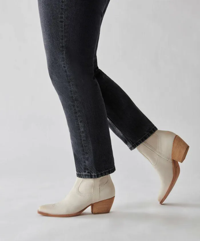 Boots and Booties Shop Dolce Vita Silma Booties Ivory Nubuck Ivory Nubuck