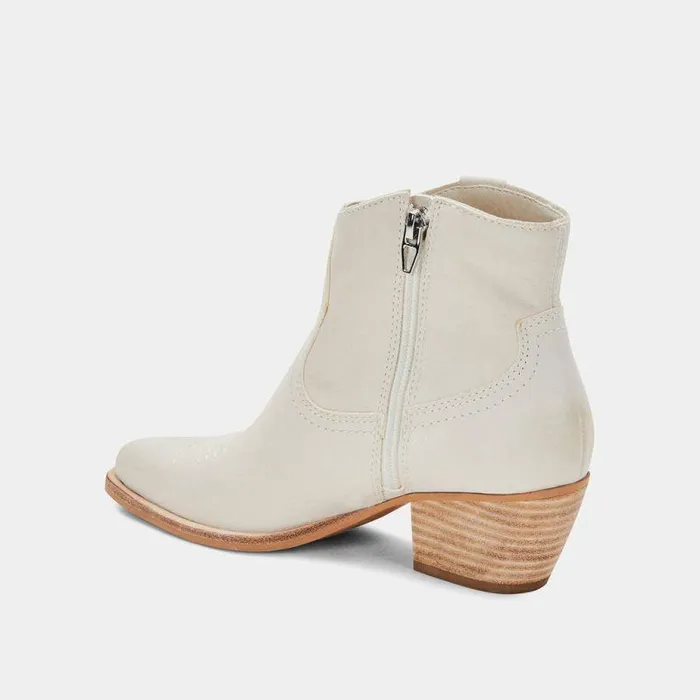 Boots and Booties Shop Dolce Vita Silma Booties Ivory Nubuck Ivory Nubuck