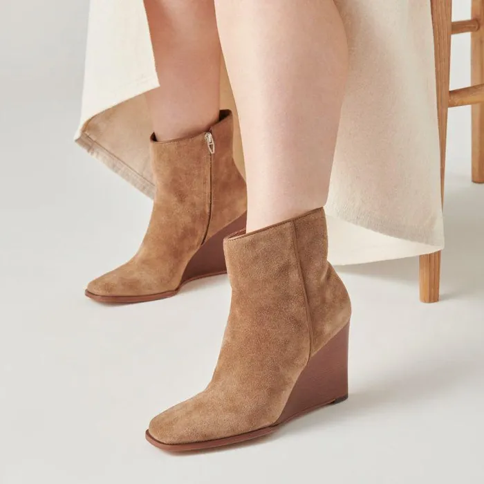 Boots and Booties Shop Dolce Vita Susann Booties Chestnut Suede Chestnut Suede