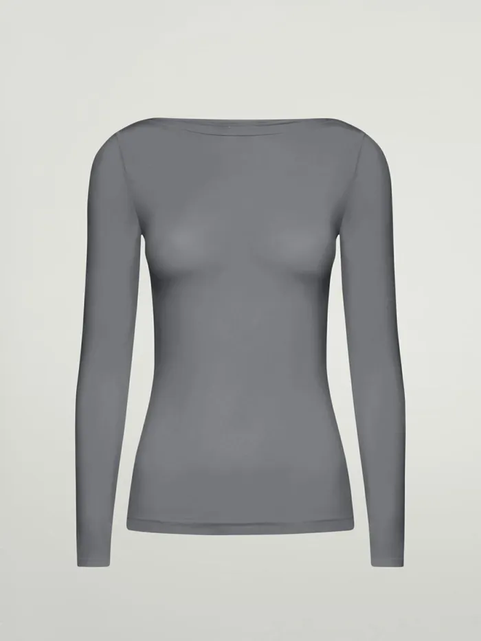 Buenos Aires Top Long Sleeves Soft Pewter Women Wolford Tops