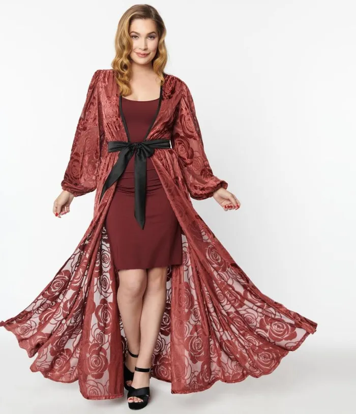 Burgundy Long Slip Accessories Unique Vintage Lingerie and Shapewear