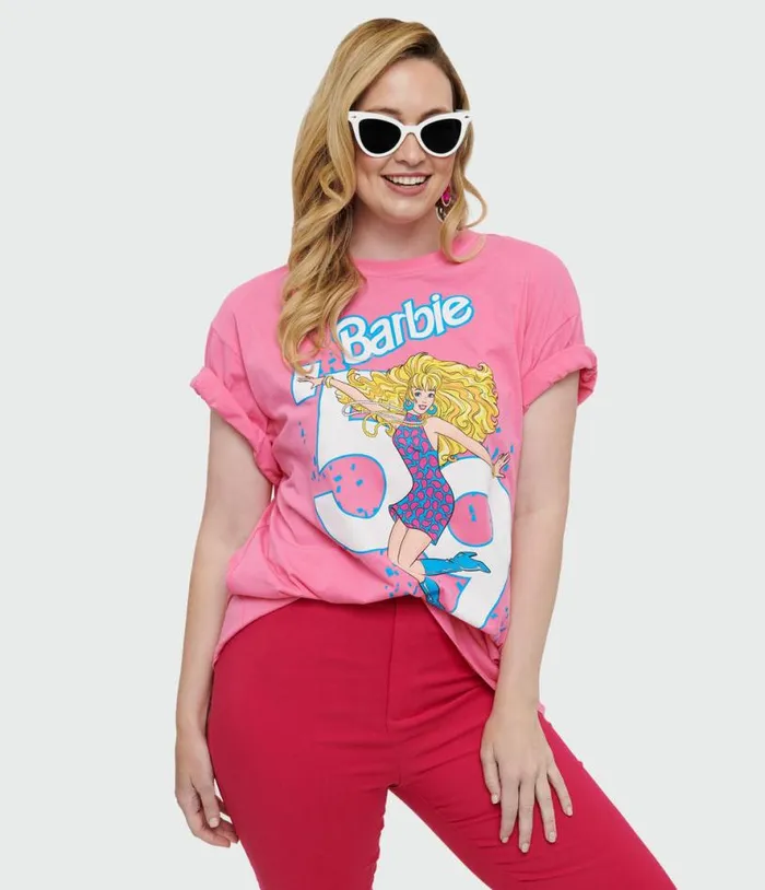 Cakeworthy Pink Barbie Birthday Oversized Graphic Tee ClothingPlus Unique Vintage Graphic Tees Cakeworthy Pink Barbie Birthday Oversized Graphic Tee ClothingPlus Unique Vintage Graphic Tees