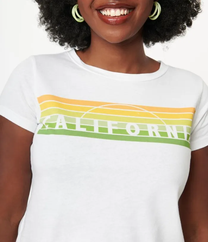 California Graphic Crop Tee Clothing Unique Vintage Graphic Tees
