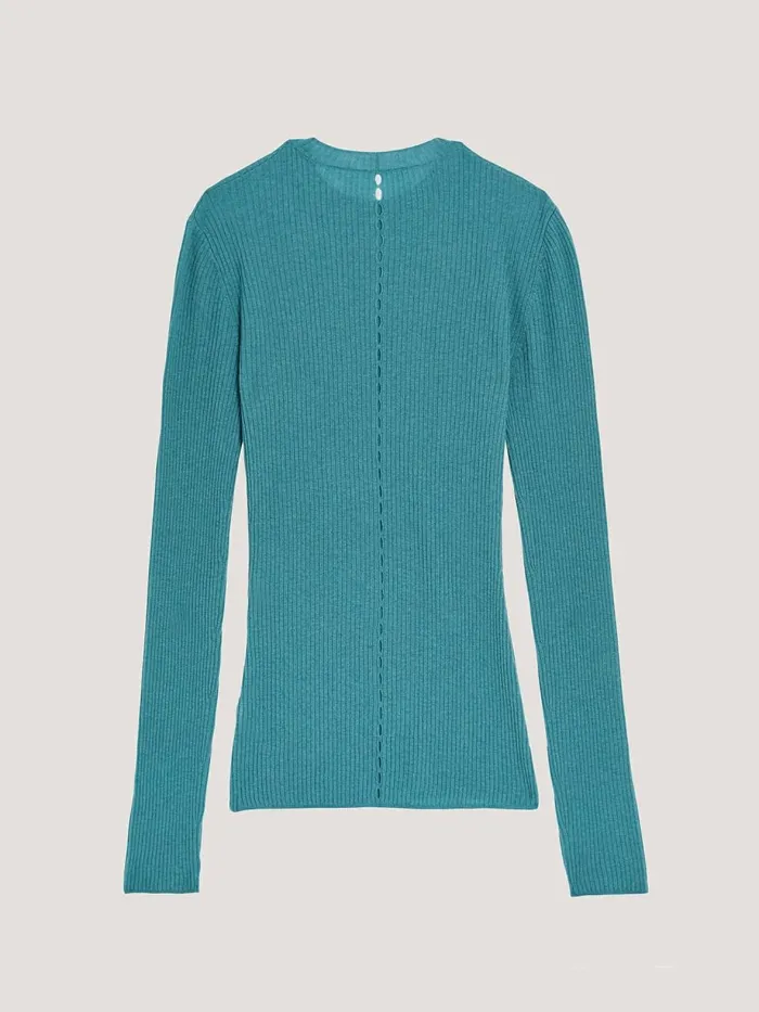 Cashmere Top Long Sleeves Teal Women Wolford Tops