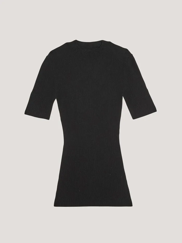 Cashmere Top Short Sleeves Black Women Wolford Tops