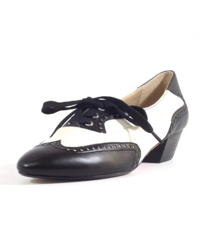 Chelsea Crew 1950039s Black and Bone Demi Oxford Saddle Shoes Shoes Unique Vintage Heels