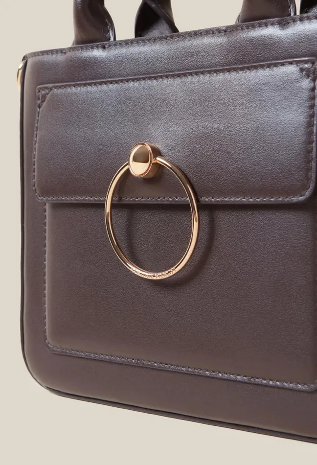 Claudie Pierlot Anouck Smooth Leather Chain Bag Bags Crossbody Bags