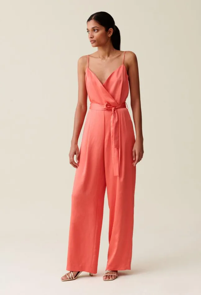 Claudie Pierlot Belted Mandarin Jumpsuit Clothes Jumpsuits