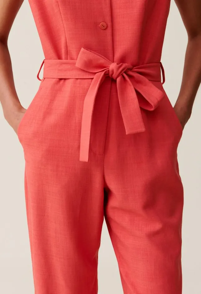 Claudie Pierlot Belted Terracotta Jumpsuit Clothes Jumpsuits