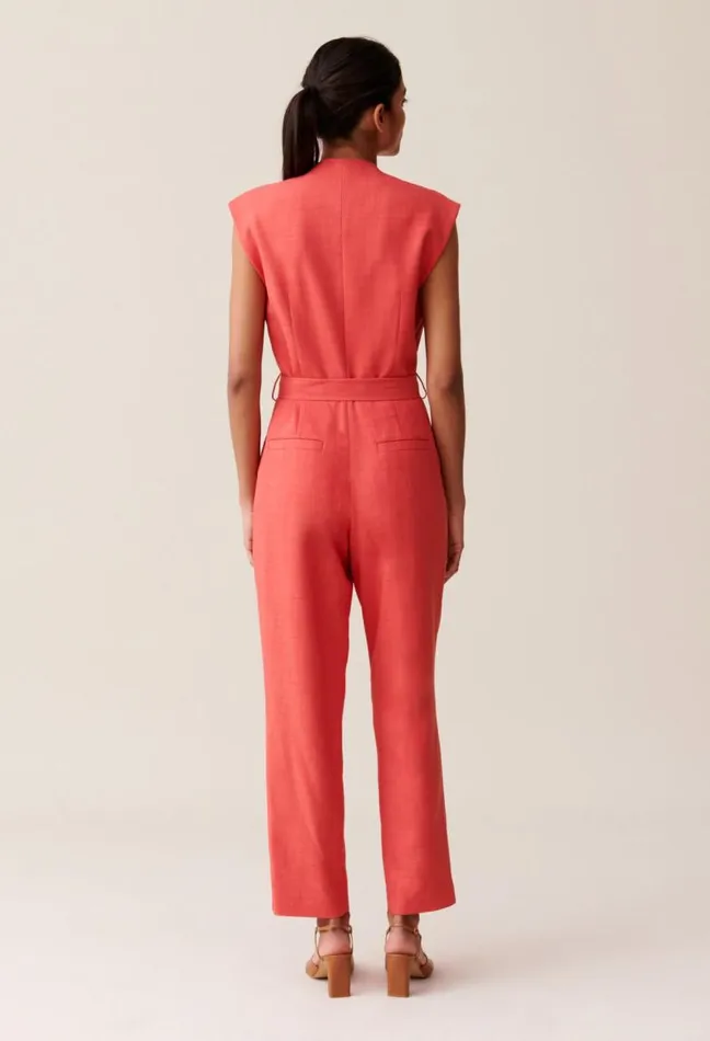 Claudie Pierlot Belted Terracotta Jumpsuit Clothes Jumpsuits