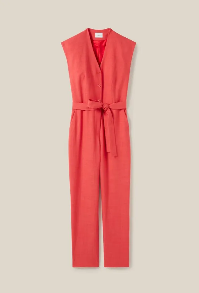 Claudie Pierlot Belted Terracotta Jumpsuit Clothes Jumpsuits