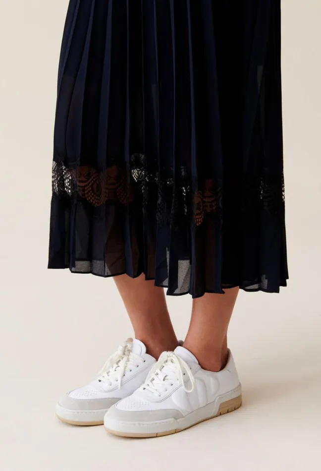 Claudie Pierlot Black And Navy Bimaterial Dress Clothes Dresses