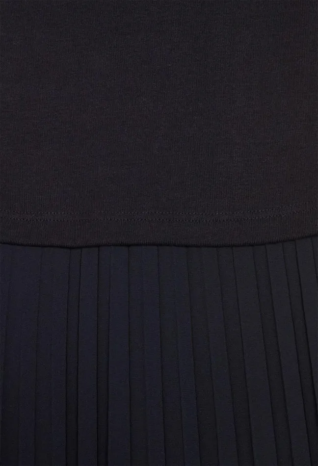 Claudie Pierlot Black And Navy Bimaterial Dress Clothes Dresses
