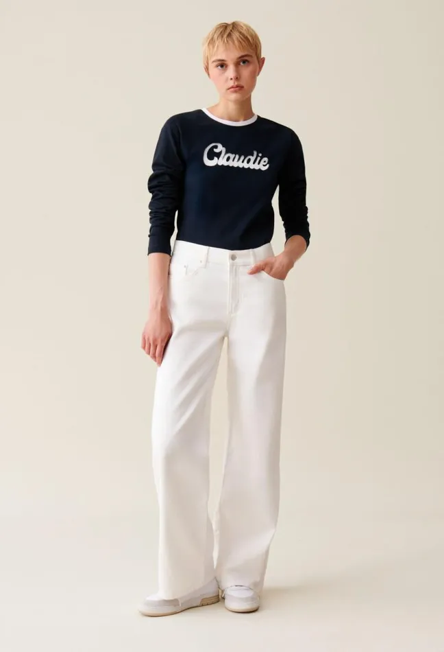 Claudie Pierlot Black Cotton Longsleeve Tshirt Clothes Tshirts