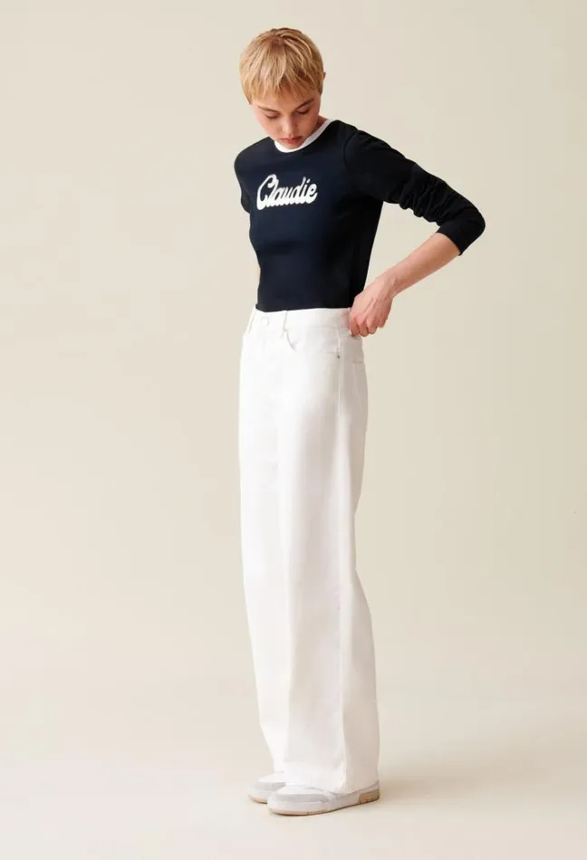Claudie Pierlot Black Cotton Longsleeve Tshirt Clothes Tshirts