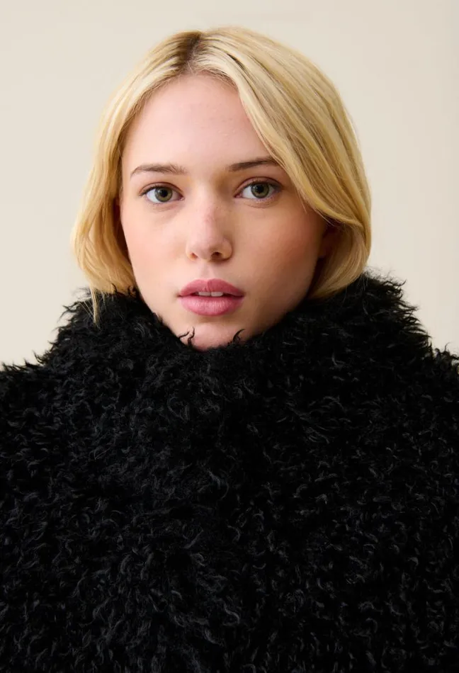 Claudie Pierlot Black Faux Fur Coat Clothes Coats