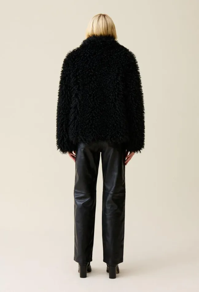 Claudie Pierlot Black Faux Fur Coat Clothes Coats