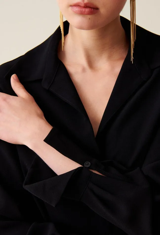 Claudie Pierlot Black Floaty Blouse Clothes Tops And Shirts