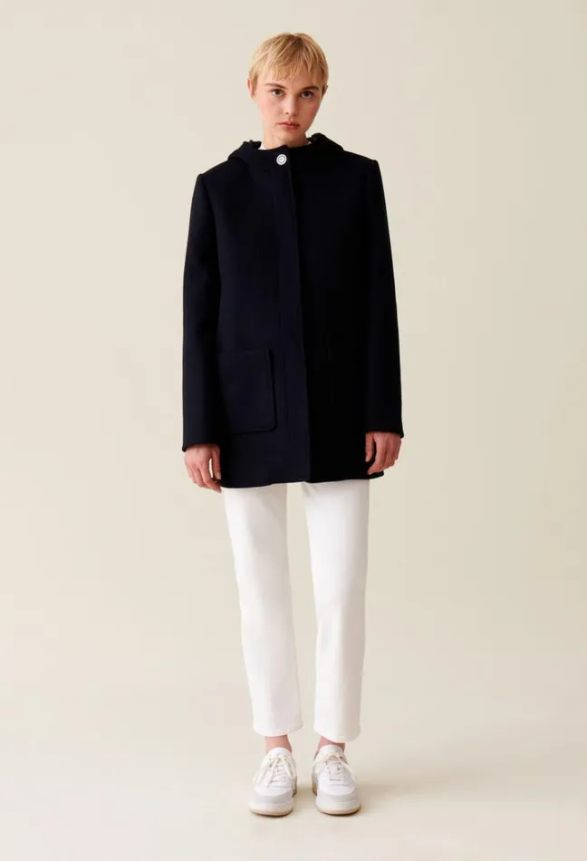 Claudie Pierlot Black Hooded Coat Clothes Coats