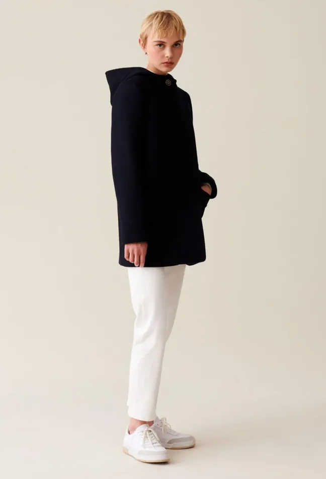 Claudie Pierlot Black Hooded Coat Clothes Coats