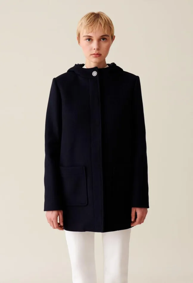 Claudie Pierlot Black Hooded Coat Clothes Coats