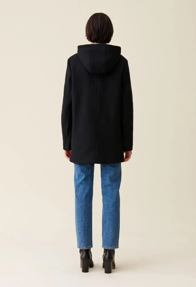 Claudie Pierlot Black Hooded Coat Clothes Coats
