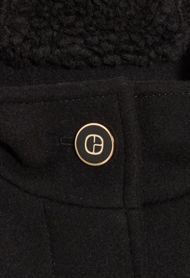 Claudie Pierlot Black Hooded Coat Clothes Coats