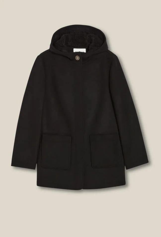 Claudie Pierlot Black Hooded Coat Clothes Coats