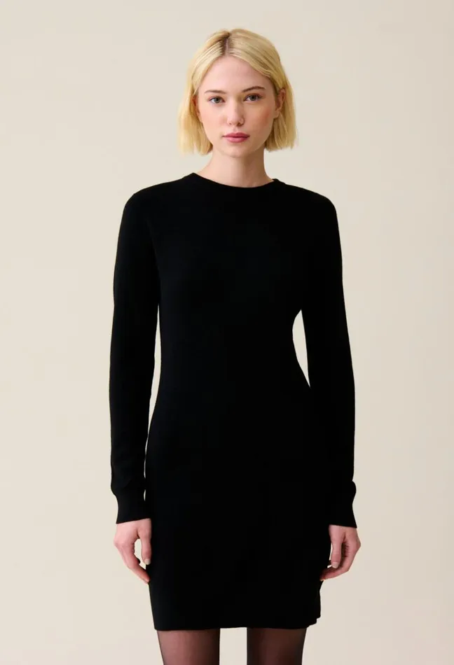 Claudie Pierlot Black Knit Dress Removable Collar Clothes Dresses