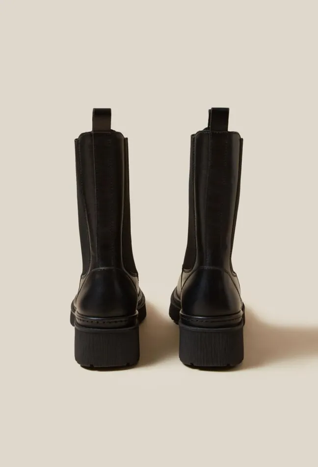 Claudie Pierlot Black Leather Chelsea Boots Shoes Ankle Boots
