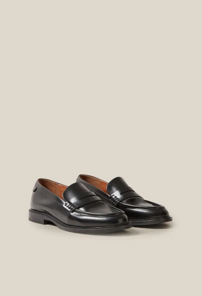 Claudie Pierlot Black Leather Loafers Shoes Loafers