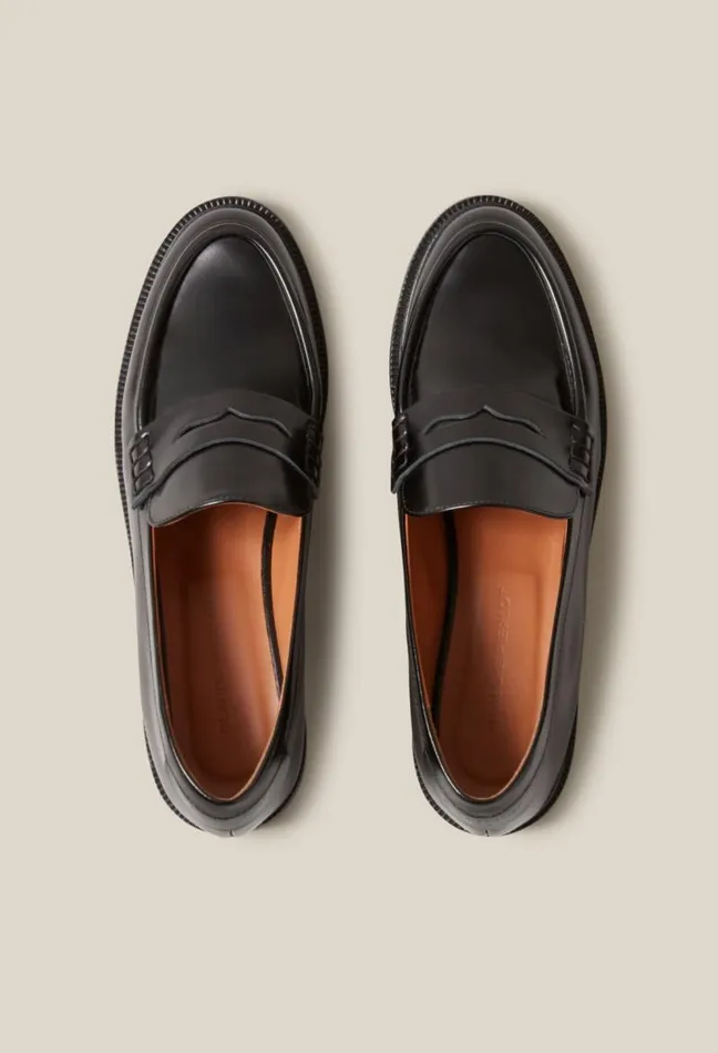 Claudie Pierlot Black Leather Loafers Shoes Loafers
