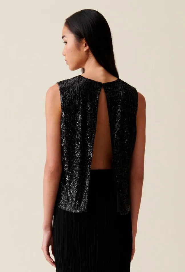 Claudie Pierlot Black Sequin Top Clothes Tops And Shirts