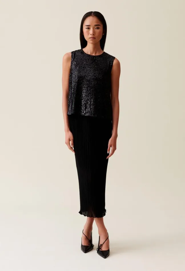 Claudie Pierlot Black Sequin Top Clothes Tops And Shirts