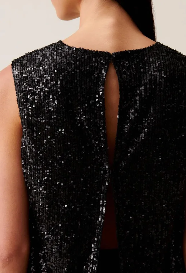 Claudie Pierlot Black Sequin Top Clothes Tops And Shirts