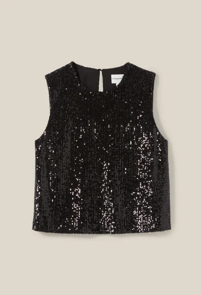Claudie Pierlot Black Sequin Top Clothes Tops And Shirts