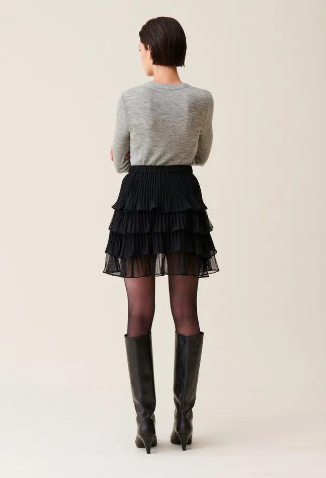 Claudie Pierlot Black Short Ruffled Skirt Clothes Skirts And Shorts