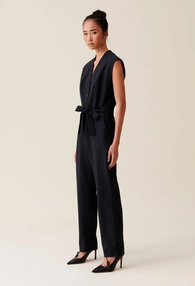 Claudie Pierlot Black Shortsleeve Jumpsuit Clothes Jumpsuits