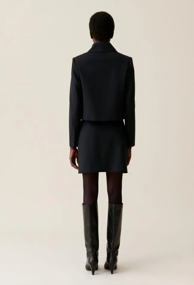 Claudie Pierlot Black Woolblend Box Jacket Clothes Jackets